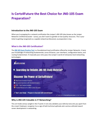 Juniper JN0-105 Practice Test