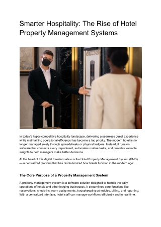Hotel Property Management System
