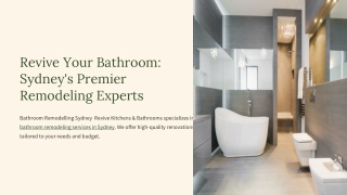 Bathroom Remodelling in Sydney