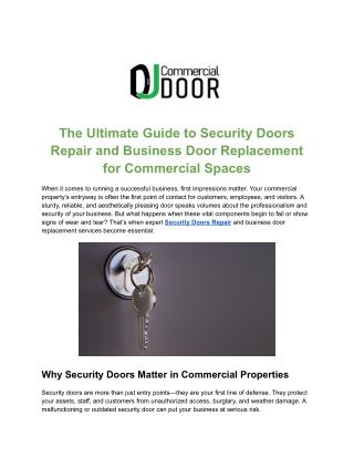 Certified Commercial Fire Door Installers for Safety & Compliance