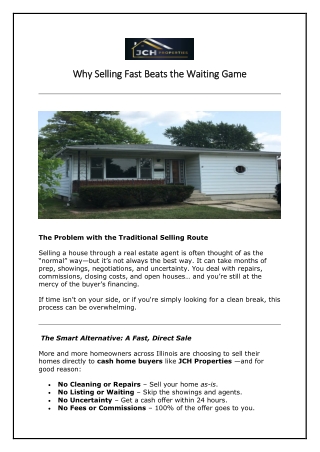 Why Selling Fast Beats the Waiting Game
