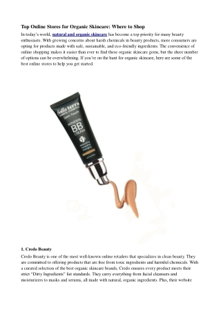 Top Online Stores for Organic Skincare_ Where to Shop