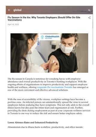 Flu Season in the 6ix Why Toronto Employers Should Offer On-Site Vaccinations