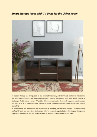 Smart Storage Ideas with TV Units for the Living Room