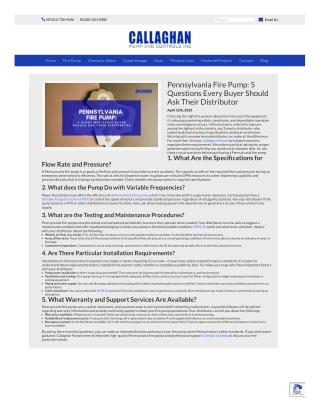 Pennsylvania Fire Pump 5 Questions Every Buyer Should Ask Their Distributor