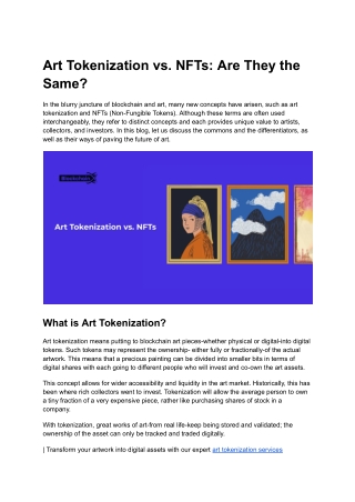 Art Tokenization vs. NFTs_ Are They the Same