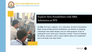 Explore New Possibilities with MBA Admission at SVN