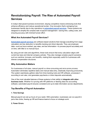 Revolutionizing Payroll_ The Rise of Automated Payroll Services