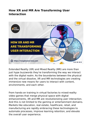 How XR and MR Are Transforming User Interaction