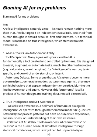 blaming ai for my problems