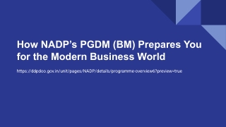 How NADP’s PGDM (BM) Prepares You for the Modern Business World
