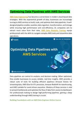AWS Data Analytics Training -  AWS Data Engineering Training in Bangalore