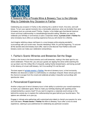 Cork & Keg Tours