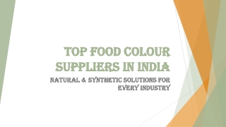 Top Food Colour Suppliers & Manufacturers in India – Eximity