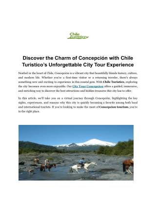 Chileturistico.cl - Discover the Charm of Concepción with Chile Turistico’s Unforgettable City Tour Experience