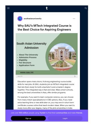 Why SAU’s MTech Integrated Course is the Best Choice for Aspiring Engineers