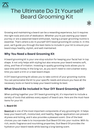 The Ultimate Do It Yourself Beard Grooming Kit