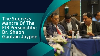 the success mantra of the fir personality
