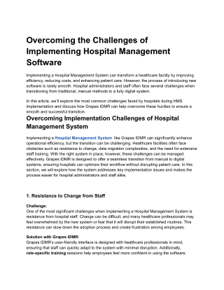 overcoming the challenges of implementing