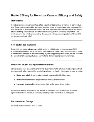 brufen 200 mg for menstrual cramps efficacy