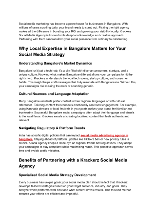 Social Media Agency in Bangalore
