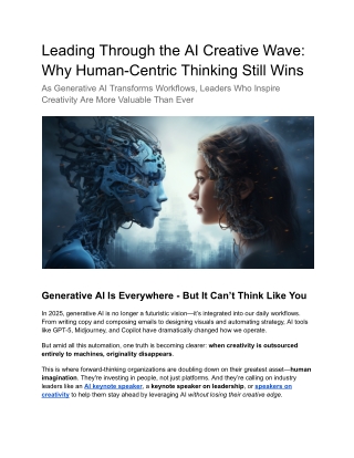 Leading Through the AI Creative Wave: Why Human-Centric Thinking Still Wins