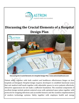 Discussing the Crucial Elements of a Hospital Design Plan