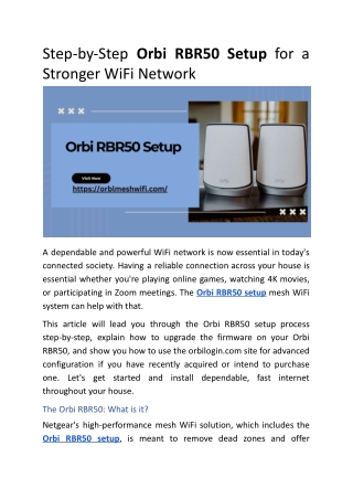 Step-by-Step Orbi RBR50 Setup for a Stronger WiFi Network.docx