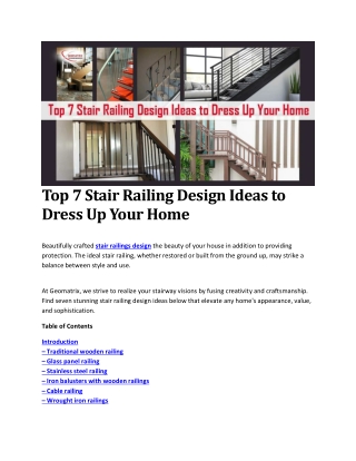 Top 7 Stair Railing Design Ideas to Dress Up Your Home