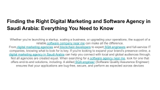 Finding the Right Digital Marketing and Software Agency in Saudi Arabia_ Everything You Need to Know