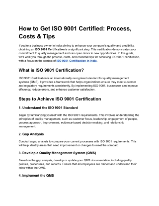 How to Get ISO 9001 Certified_ Process, Costs & Tips