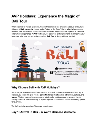 BALI TOUR
