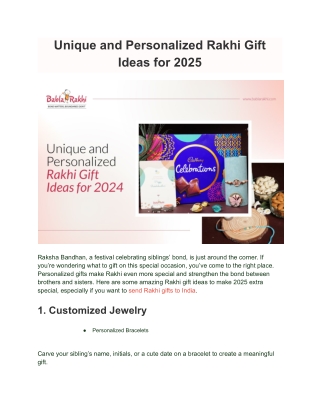 Unique and Personalized Rakhi Gift Ideas for 2025
