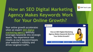 How an SEO Digital Marketing Agency Makes Keywords Work for Your Online Growth