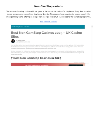 Non-GamStop casinos