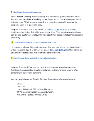 1 https leopardcouriertracking com pk with