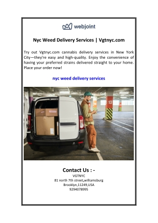 nyc weed delivery services vgtnyc com