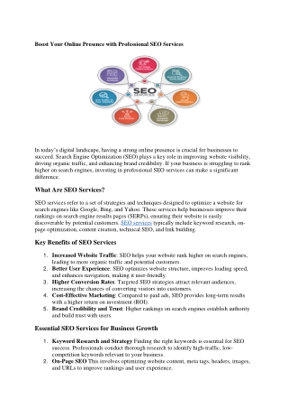 boost your online presence with professional