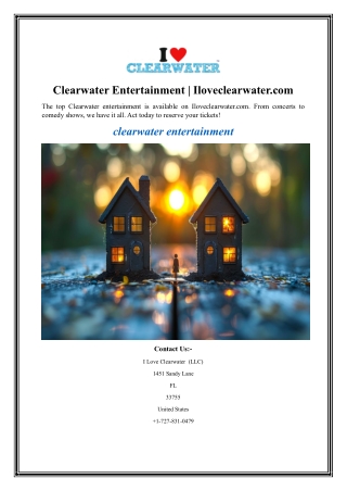 clearwater entertainment iloveclearwater com