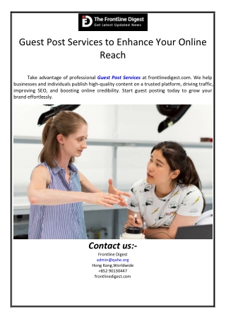 guest post services to enhance your online reach