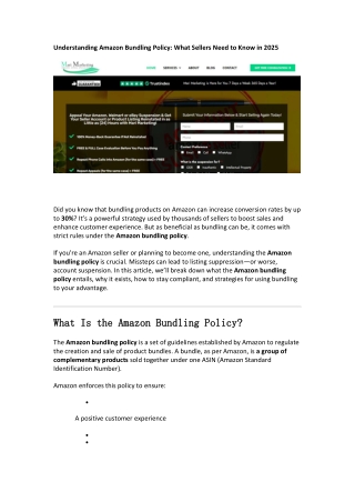understanding amazon bundling policy what sellers