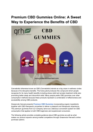 Premium CBD Gummies Online_ A Sweet Way to Experience the Benefits of CBD