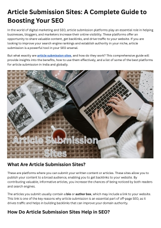 article submission sites a complete guide