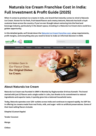 _Naturals Ice Cream Franchise