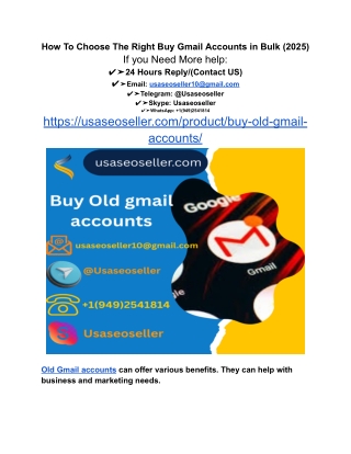 How To Choose The Right Buy Gmail Accounts in Bulk (2025)