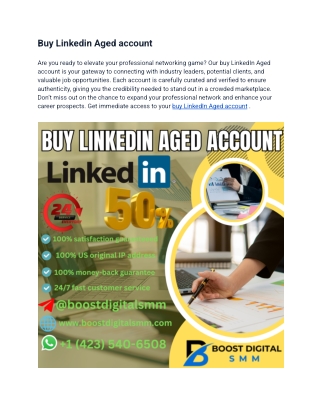 Increase Your LinkedIn Authority – Buy Aged Accounts Today