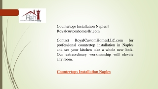 Countertops Installation Naples  Royalcustomhomesllc