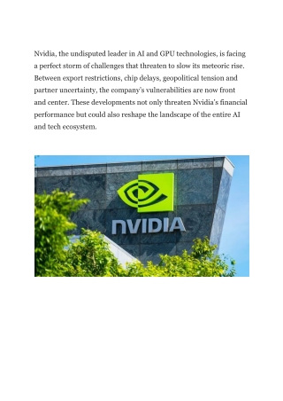 Nvidia in Crisis_ Nvidia’s Struggles Could Change the Way the World Thinks