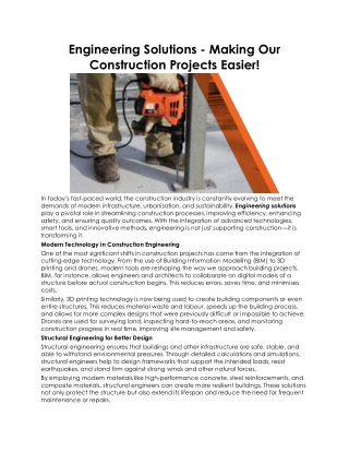 engineering solutions making our construction