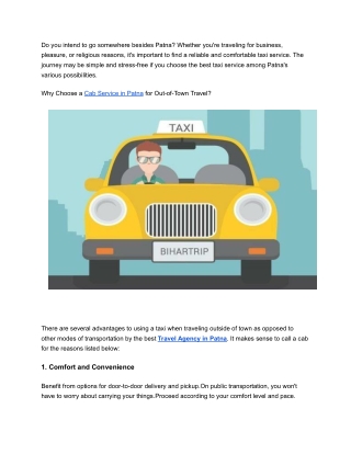 Cab Service in Patna for Outstation Travel_ Hassle-Free and Affordable Rides